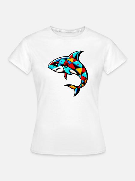 Harlekin-Hai - Frauen T-Shirt - Weiß