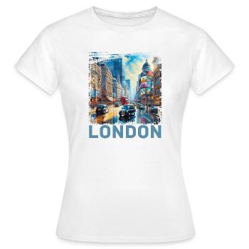 Londres - T-shirt Femme - blanc - Devant - AI Model Female 172 dark (172cm)