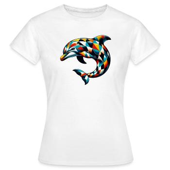 Dauphin arlequin - T-shirt Femme - blanc - Devant - AI Model Female 172 dark (172cm)