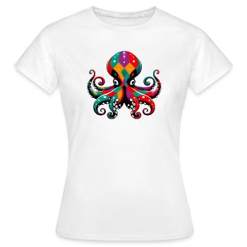 Pieuvre arlequin - T-shirt Femme - blanc - Devant - AI Model Female 172 dark (172cm)