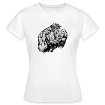 Pudelpointer joins in the conversation - Women's T-Shirt - white - Front - AI Model Female 172 dark (172cm)