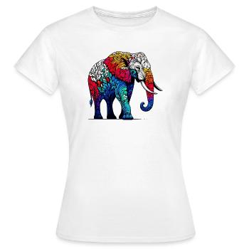 Éléphant - T-shirt Femme - blanc - Devant - AI Model Female 172 dark (172cm)
