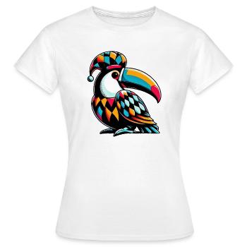 Toucan arlequin - T-shirt Femme - blanc - Devant - AI Model Female 172 dark (172cm)