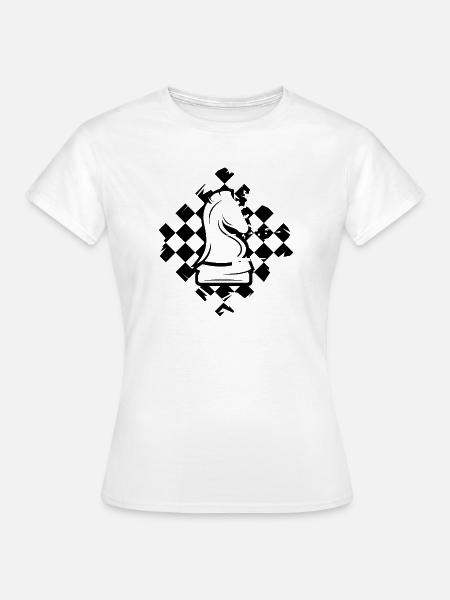 Schach Feld Knight Pferd Illustration Verein Logo - Frauen T-Shirt - Weiß