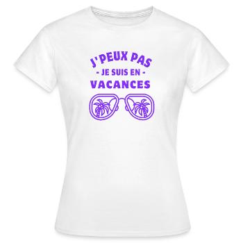 Ich kann nicht Ich bin im Urlaub - Frauen T-Shirt - Weiß - Vorne - AI Model Female 172 dark (172cm)