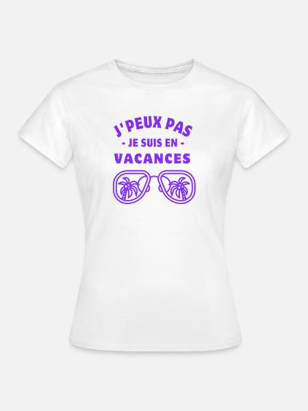 Ich kann nicht Ich bin im Urlaub - Frauen T-Shirt - Weiß