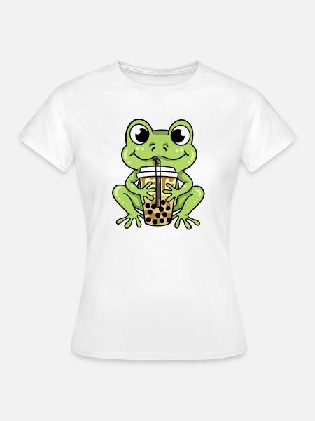 Frosch Bubble Tea - Frauen T-Shirt - Weiß