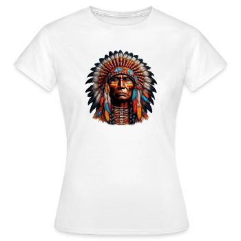 Amerikanischer Indianer Amerikaner - Frauen T-Shirt - Weiß - Vorne - AI Model Female 172 dark (172cm)