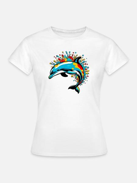 Delfin - Frauen T-Shirt - Weiß