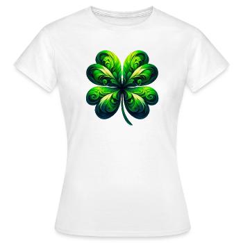 Trèfle à quatre feuilles - T-shirt Femme - blanc - Devant - AI Model Female 172 dark (172cm)