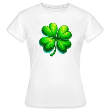 Trèfle à quatre feuilles - T-shirt Femme - blanc - Devant - AI Model Female 172 dark (172cm)