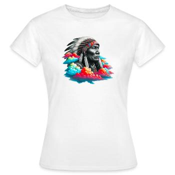 Amérindien Américain - T-shirt Femme - blanc - Devant - AI Model Female 172 dark (172cm)