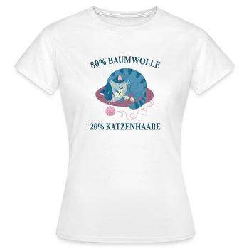 Chats, Poils de chat, Amoureux des chats, - T-shirt Femme - blanc - Devant - AI Model Female 172 dark (172cm)
