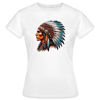 American Indian American - Women's T-Shirt - white - Front - AI Model Female 172 dark (172cm)