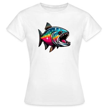 Piranha - T-shirt Femme - blanc - Devant - AI Model Female 172 dark (172cm)