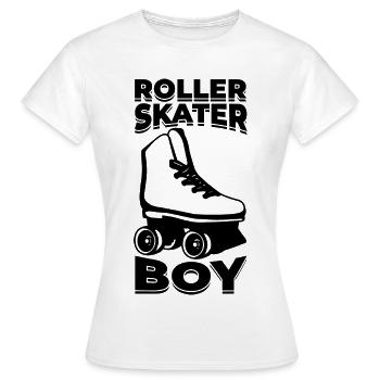 Rollschuh Junge - Frauen T-Shirt - Weiß - Vorne - AI Model Female 172 dark (172cm)