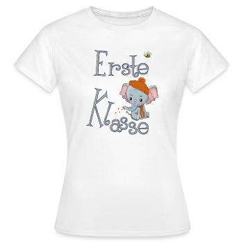 Erste Klasse, Elefant - Frauen T-Shirt - Weiß - Vorne - AI Model Female 172 dark (172cm)