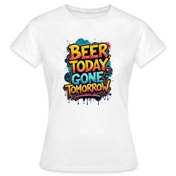 LA BIÈRE AUJOURD’HUI, DISPARUE DEMAIN - T-shirt Femme - blanc - Devant - AI Model Female 172 dark (172cm)