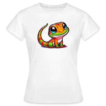 Gecko - Frauen T-Shirt - Weiß - Vorne - AI Model Female 172 dark (172cm)