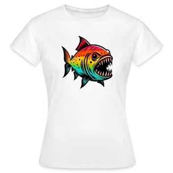 Piranha - T-shirt Femme - blanc - Devant - AI Model Female 172 dark (172cm)