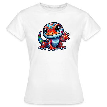 Gecko - T-shirt Femme - blanc - Devant - AI Model Female 172 dark (172cm)
