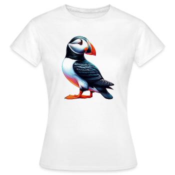 Macareux - T-shirt Femme - blanc - Devant - AI Model Female 172 dark (172cm)