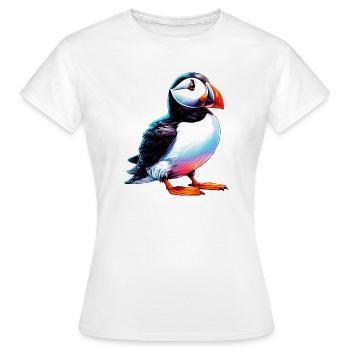 Puffin - Women's T-Shirt - white - Front - AI Model Female 172 dark (172cm)