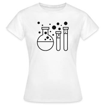 Tubes à essai d’expériences de chimie - T-shirt Femme - blanc - Devant - AI Model Female 172 dark (172cm)