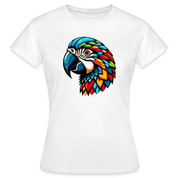 Perroquet arlequin - T-shirt Femme - blanc - Devant - AI Model Female 172 dark (172cm)