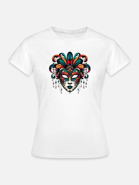 Karnevalsmaske in Venedig - Frauen T-Shirt - Weiß