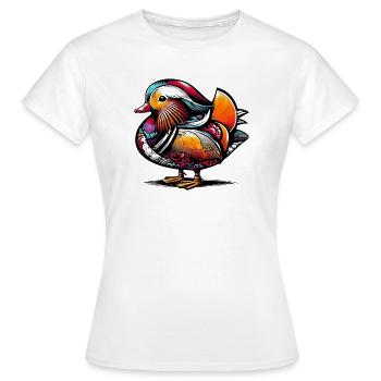 Canard mandarin - T-shirt Femme - blanc - Devant - AI Model Female 172 dark (172cm)