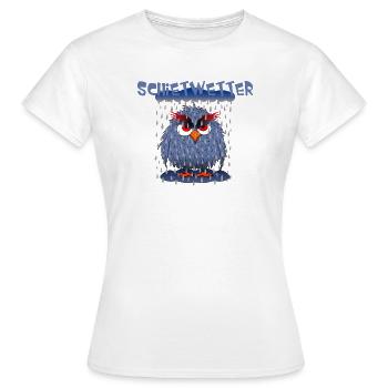 Owl Bad weather - Women's T-Shirt - white - Front - AI Model Female 172 dark (172cm)