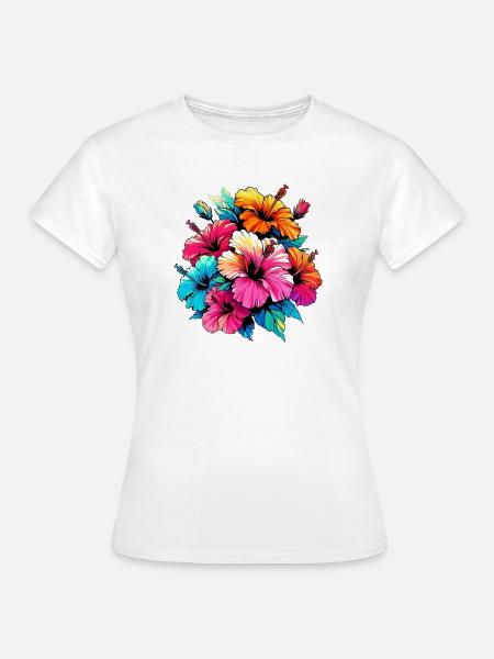 Hibiskusblüten - Frauen T-Shirt - Weiß