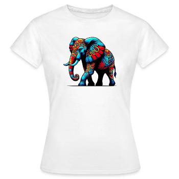 Éléphant - T-shirt Femme - blanc - Devant - AI Model Female 172 dark (172cm)