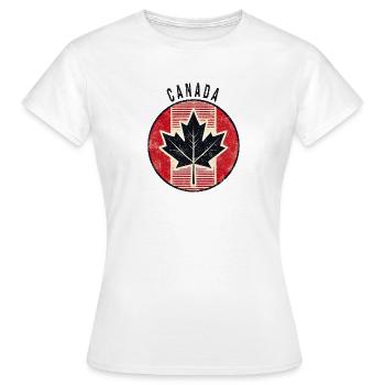 Motif de feuille d'érable du Canada - T-shirt Femme - blanc - Devant - AI Model Female 172 dark (172cm)