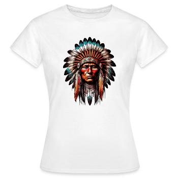 Amerikanisch, Indianer, Amerikaner - Frauen T-Shirt - Weiß - Vorne - AI Model Female 172 dark (172cm)