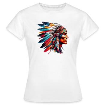 Amérindien Américain - T-shirt Femme - blanc - Devant - AI Model Female 172 dark (172cm)