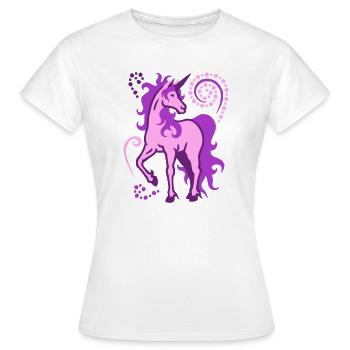 Einhorn individuell 3farbig SVG - Frauen T-Shirt - Weiß - Vorne - AI Model Female 172 dark (172cm)