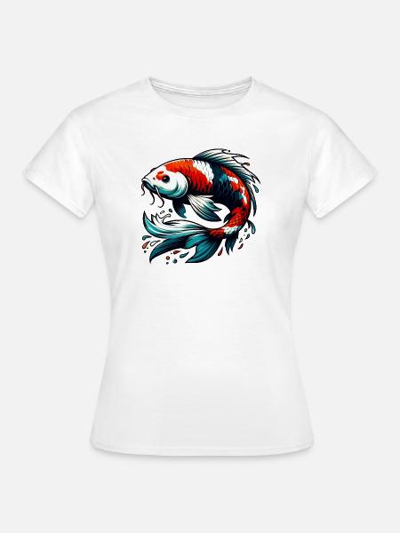 Koi-Karpfen - Frauen T-Shirt - Weiß