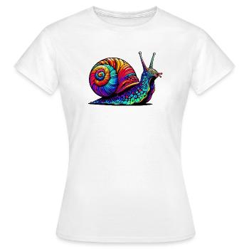 Schnecke - Frauen T-Shirt - Weiß - Vorne - AI Model Female 172 dark (172cm)