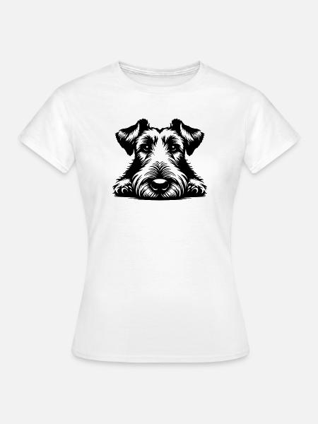 Het Ierse Hoofd van de Terriër met Poten - Vrouwen T-shirt - wit