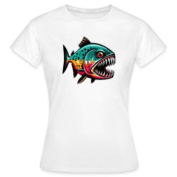 Piranha - T-shirt Femme - blanc - Devant - AI Model Female 172 dark (172cm)