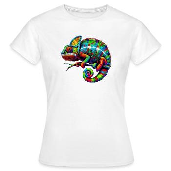 Chamäleon - Frauen T-Shirt - Weiß - Vorne - AI Model Female 172 dark (172cm)
