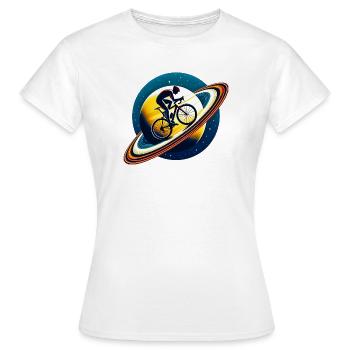 Cycliste sur Saturne - T-shirt Femme - blanc - Devant - AI Model Female 172 dark (172cm)