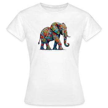 Éléphant - T-shirt Femme - blanc - Devant - AI Model Female 172 dark (172cm)