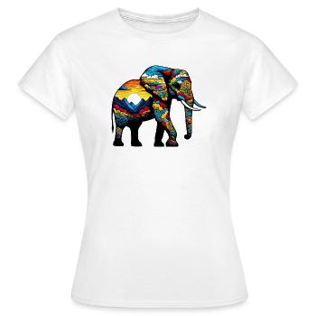 Éléphant - T-shirt Femme - blanc - Devant - AI Model Female 172 dark (172cm)