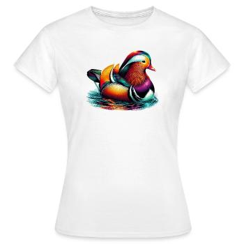 Canard mandarin - T-shirt Femme - blanc - Devant - AI Model Female 172 dark (172cm)