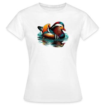 Canard mandarin - T-shirt Femme - blanc - Devant - AI Model Female 172 dark (172cm)