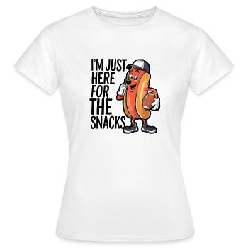 Football - Lustig I'm just here for the snacks - Women's T-Shirt - white - Front - AI Model Female 172 dark (172cm)