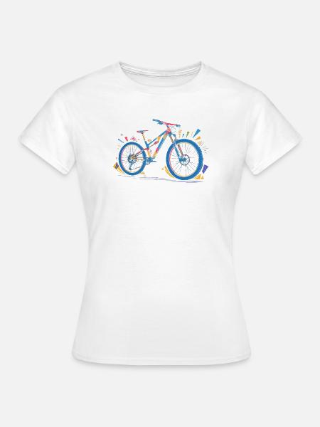 Lebendige Mountainbike-Illustration - Frauen T-Shirt - Weiß